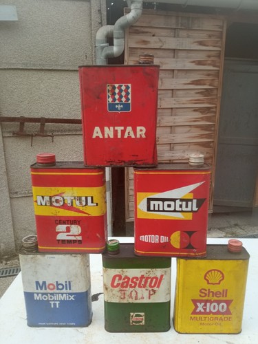 Lot anciens bidons huile - lot,