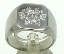 Grosse chevalière acier gravée personnalisée portugal tailles 7 a 14 