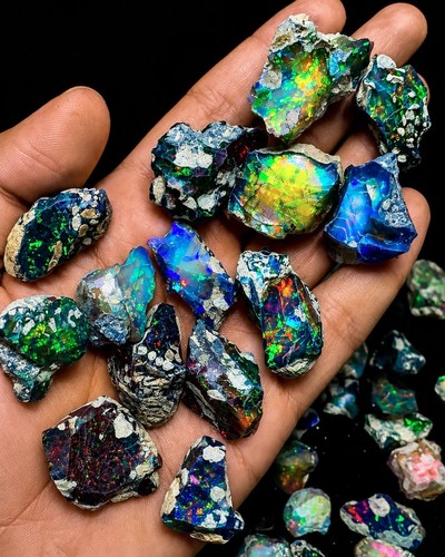 Opal rough noir - opal, ,