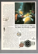 ROLEX Publicité Montre Oyster Sea Dweller 1 Page 1993 COMEX EXPÉDITION