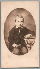 CDV 1860 Petit garçon au livre, Photo Ancienne Poupat à Bourges (18) Foto Boy