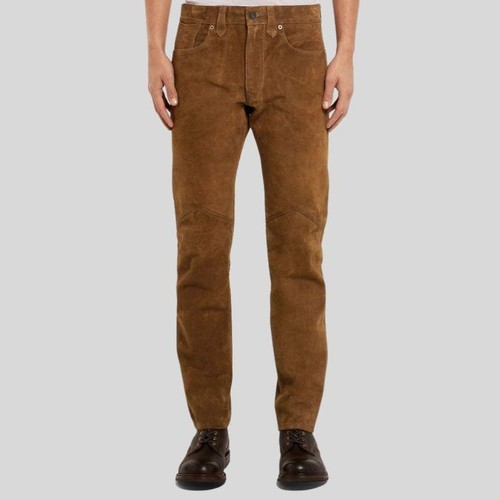 Pantalon homme cuir daim - pantalon, en