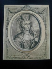 Rare gravure médaillon Diane