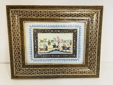 Cadre miniature  - peinture sur os  - Marqueterie Orientale