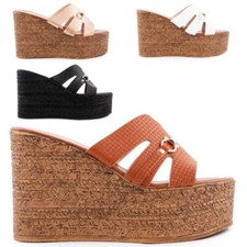 Sabot Femme Sandales Été Boucle Compensé Plateau à Semelle Compensèe TooCool D88