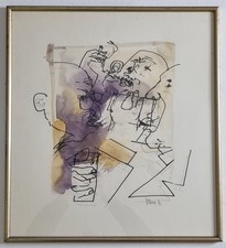 Dessin technique mixte signé