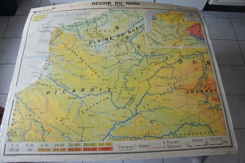 Ancienne carte scolaire - carte, murale