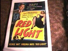 RED LIGHT MOVIE POSTER '49 GEORGE RAFT V MAYO LINEN