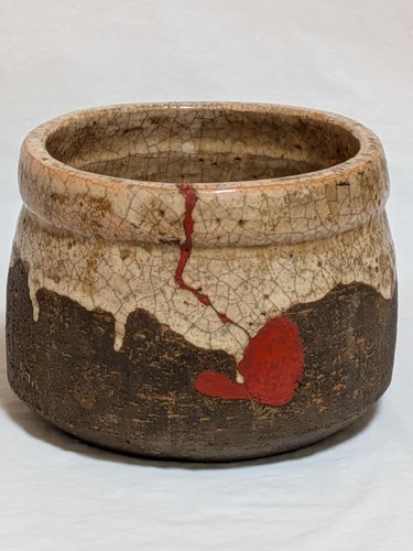 Ancienne poubelle raku ware - poubelle,