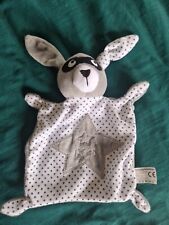 Doudou plat lapin gris blanc étoiles masque IKKS - 