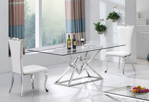 Design table manger argent - table, à
