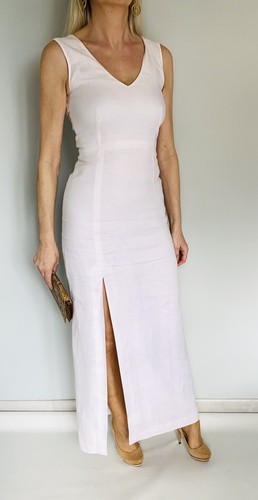 Robe longue fendue lin - longue,