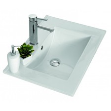 Plan vasque céramique blanc -