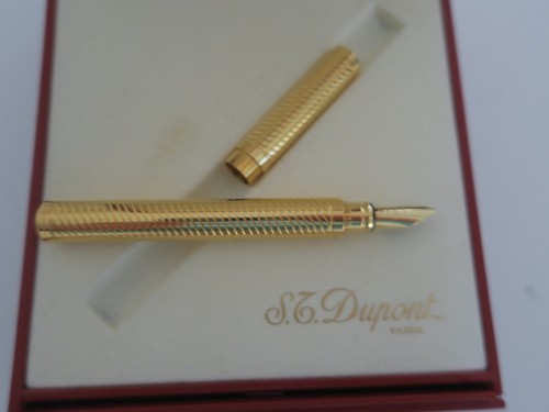 Stylo plume plaque s - plume, or