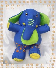 Peluche Doudou Eléphant Bleu Et Vert kekchoz'en P'luche MGM