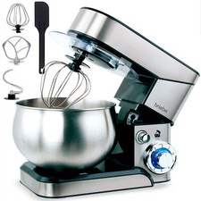 Robot Pâtissier Boulangerie Cuisine Ménager Multifonction Bol Inox 5L 6 Vitesses