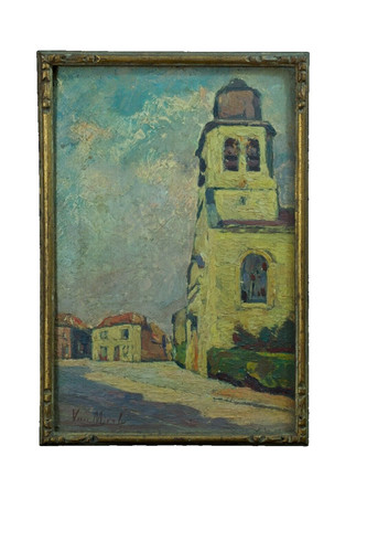 Ancien tableau ville - de,