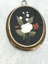 Ancien pendentif marqueterie Pietra dura pierre dure