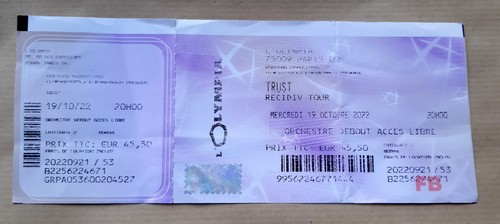 Ticket billet stub unused - billet,