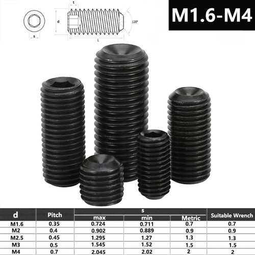 Vis sans tête m3 m4 - tête, m1.6