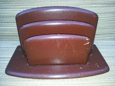 Ancien range lettres en bois cuir  de bureau, déco vitage french antique 50's