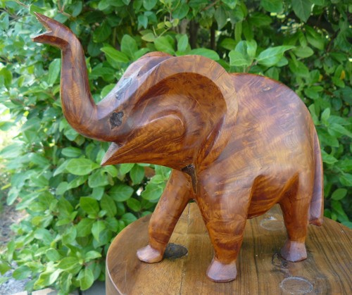 Statuette éléphant bois - statuette,