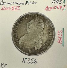 ECU aux Branches d'Olivier (LOUIS XVI) 1785 A - Monnaie en Argent // B+