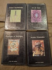 4 livres ,art du verre, armes Orientales, armes Occidentales,pendules et horloge