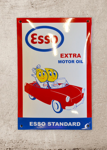 Plaque émaillée esso extra - émaillée,