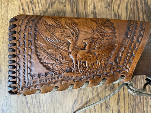 Leather gun stock cover marlin - leather,