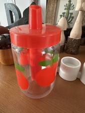 HENKEL  pot verseur bocal verre décor pomme ? VINTAGE 1970