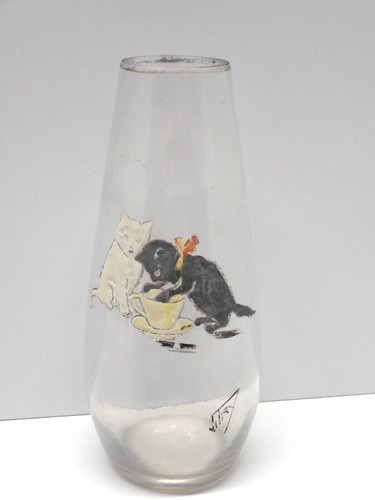 Vase verre moulé forme obus - verre,