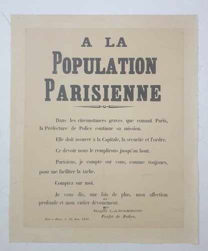 Population parisienne - a, la