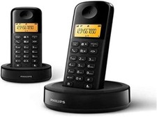 Philips D1602B Duo Wireless Festnetztelefone 4 cm Display Freisprechen Plug & Pl