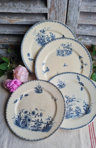 Anciennes assiettes plates - anciennes,