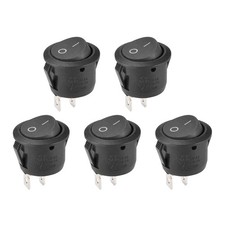 Bateau Interrupteur Bascule Rond 2Broche ON/OFF AC 250V/6A 125V/10A 5Pcs
