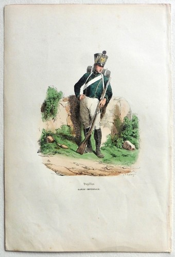 Gravure couleur pupilles garde - gravure,