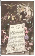 AVTP7-0375-FANTAISIE - CE QUE DISENT LES NOMS - PORTRAIT D'UN HOMME - FLEURS -