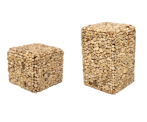 Tabouret bois flotté - bois,