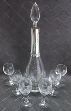 service a liqueur en cristal et argent