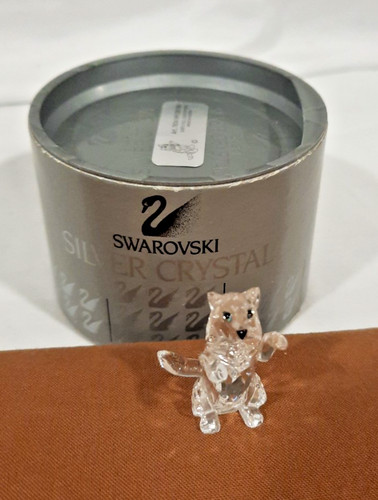 Swarovski crystal cat playing - swarovski,