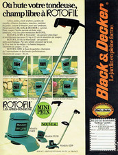 publicité Advertising 0323 1980   Black & Decker  Rotofil  après tondeuse