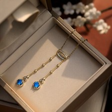 Collier Court Pendentif Doré