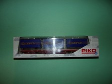 PIKO wagon plat à ranchers long + conteneurs GEFCO 95543 NEUF