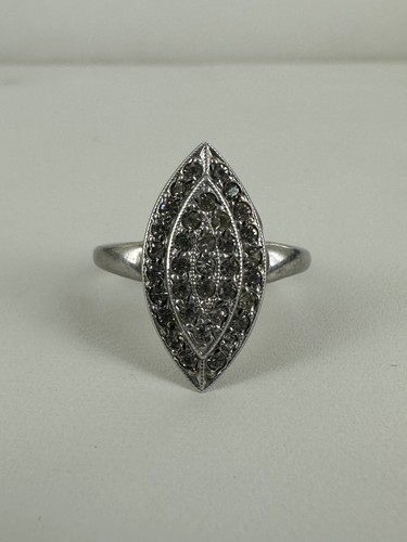 Bague navette pave argent - navette, en