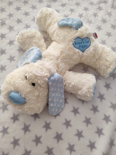 Doudou peluche chien bleu - peluche,