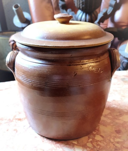 Ancien pot graisse - pot, grès
