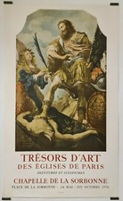 Trésors d'art des églises de Paris 1956 Affiche Originale Religion Exposition