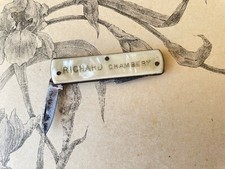 Ancien Couteau de poche publicitaire Richard Chambéry Nacré