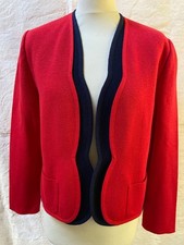 Veste cardigan 42 laine woolmark DEVERNOIS rouge marine